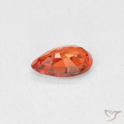 Safira laranja quente Natural 0.42ct, Formato de pêra, VVS-VS