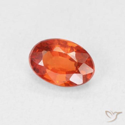 Safira âmbar laranja Natural 0.68ct, oval, VVS-VS
