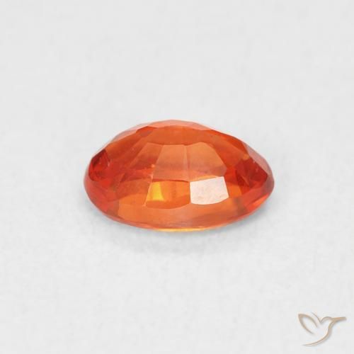 Safira âmbar laranja Natural 0.68ct, oval, VVS-VS