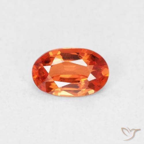 0.54ct Natural laranja avermelhado Safira, oval, VVS