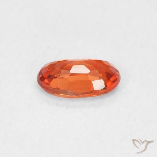 Safira laranja avermelhado Natural 0.54ct, oval, VVS
