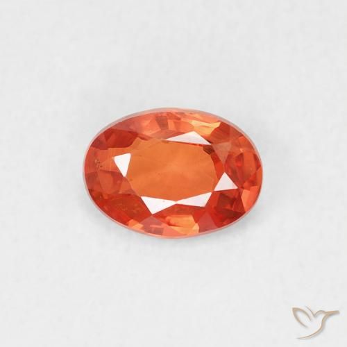 0.49ct Natural laranja avermelhado Safira, oval, VVS-VS