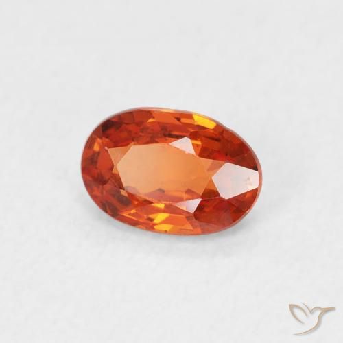 Safira âmbar laranja Natural 0.63ct, oval, VVS-VS