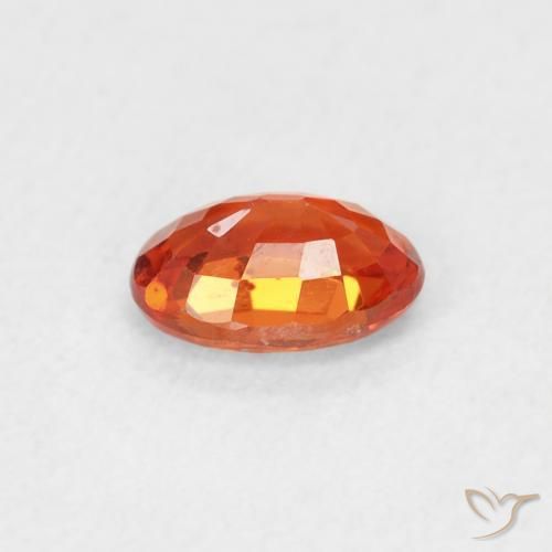 Safira âmbar laranja Natural 0.63ct, oval, VVS-VS