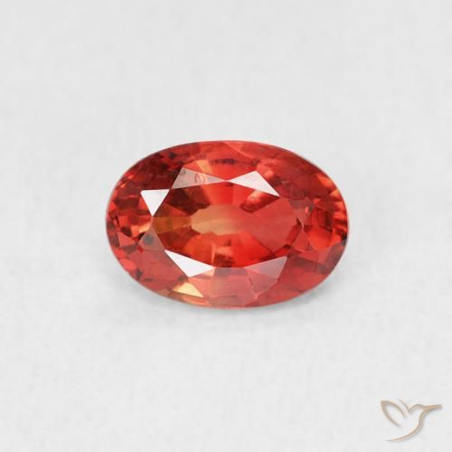0.68ct Natural vermelho médio Safira, oval, VVS-VS