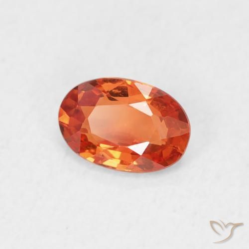 Safira Laranja Médio Natural 0.61ct, oval, VVS-VS