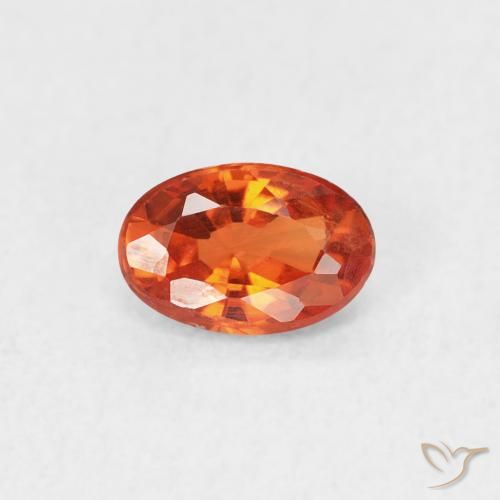 0.53ct Natural fogo laranja Safira, oval, VVS-VS