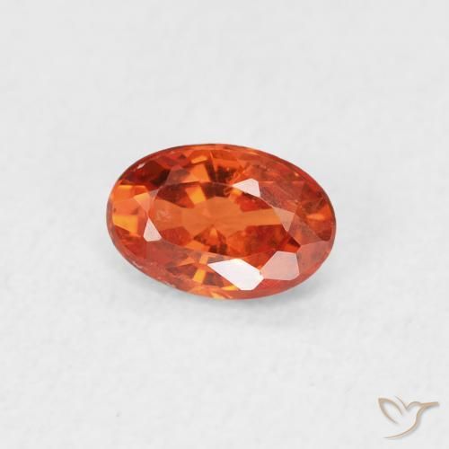 Safira fogo laranja Natural 0.53ct, oval, VVS-VS