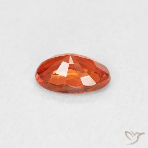 Safira fogo laranja Natural 0.53ct, oval, VVS-VS