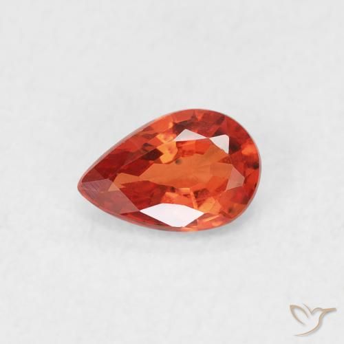 0.42ct Natural laranja quente Safira, Formato de pêra, VVS-VS