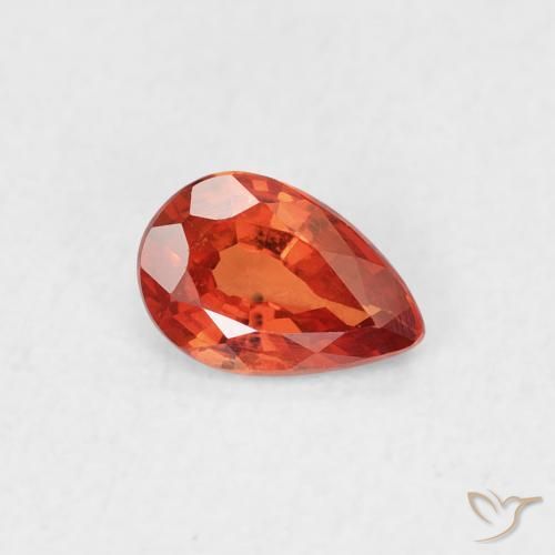 Safira laranja quente Natural 0.42ct, Formato de pêra, VVS-VS