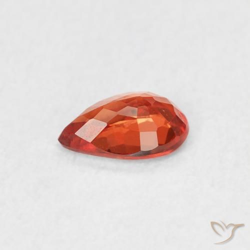 Safira laranja quente Natural 0.42ct, Formato de pêra, VVS-VS