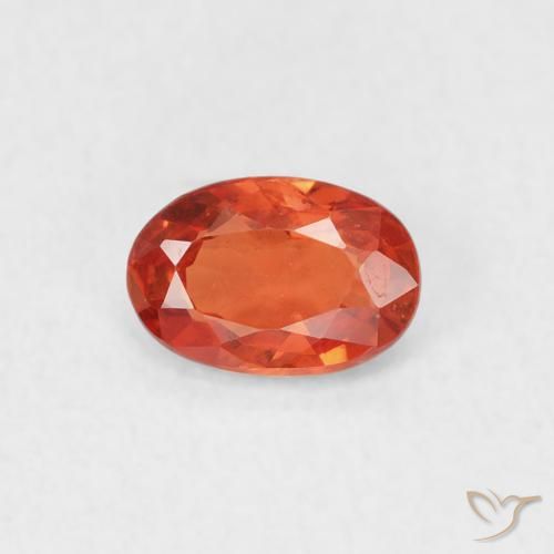 0.53ct Natural laranja avermelhado Safira, oval, VS