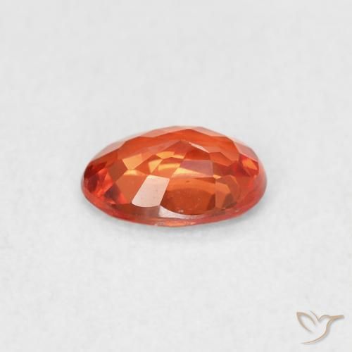 Safira laranja avermelhado Natural 0.53ct, oval, VS