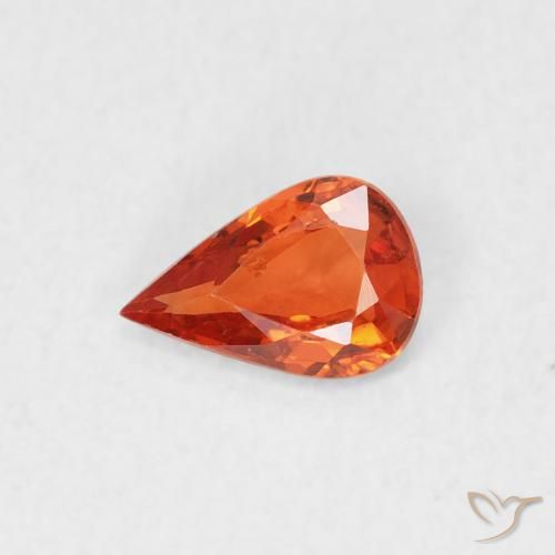 0.43ct Natural âmbar laranja Safira, Formato de pêra, VS