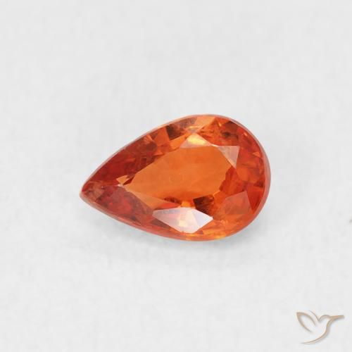0.59ct Natural fogo laranja Safira, Formato de pêra, VS, Photo A
