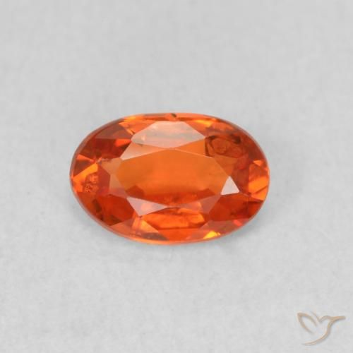 0.51ct Natural Laranja Médio Safira, oval, VS