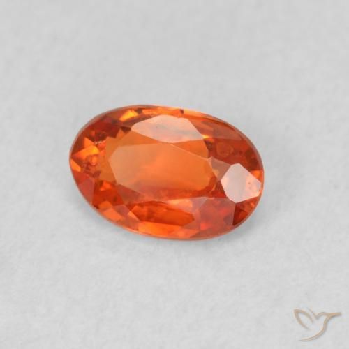 Safira Laranja Médio Natural 0.51ct, oval, VS