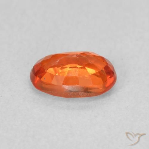 Safira laranja avermelhado Natural 0.66ct, oval, VS