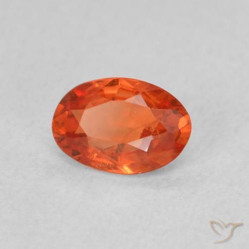 Safira Laranja Médio Natural 0.52ct, oval, VS