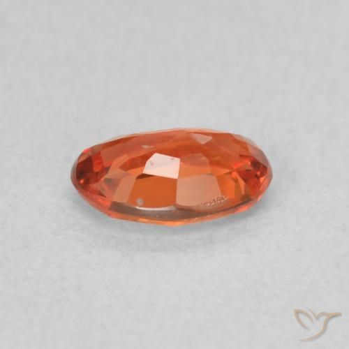 Safira laranja avermelhado Natural 0.56ct, oval, VS