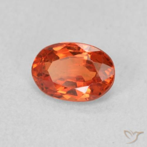 Safira laranja quente Natural 0.73ct, oval, VS