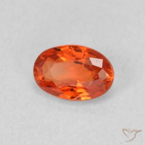 Safira fogo laranja Natural 0.61ct, oval, VS