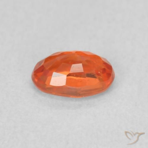 Safira fogo laranja Natural 0.61ct, oval, VS