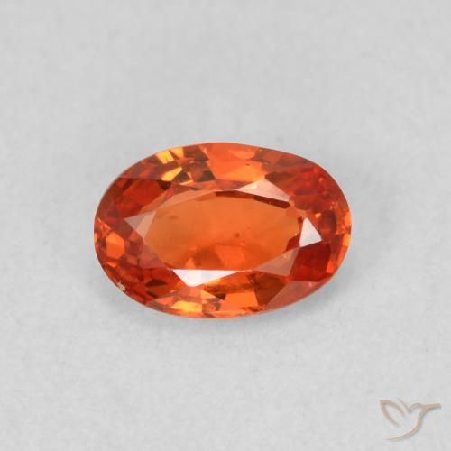 0.54ct Natural laranja avermelhado Safira, oval, VS