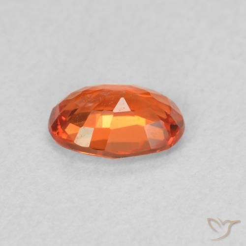 Safira laranja avermelhado Natural 0.54ct, oval, VS