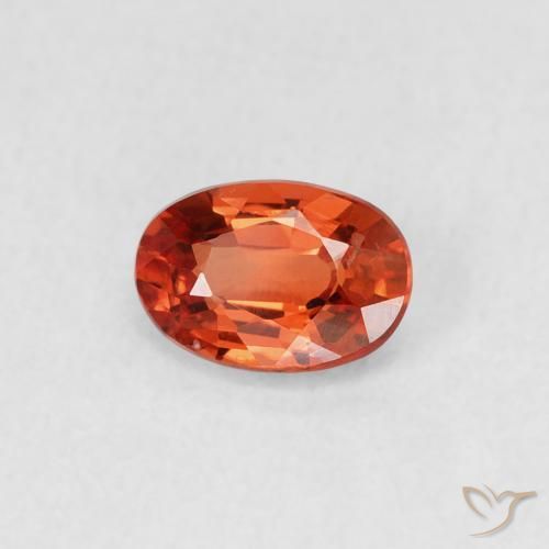 0.58ct Natural Laranja Vermelho Safira, oval, VVS-VS