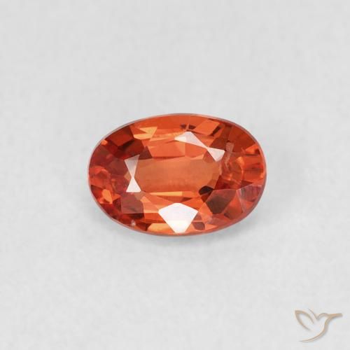 Safira Laranja Vermelho Natural 0.58ct, oval, VVS-VS