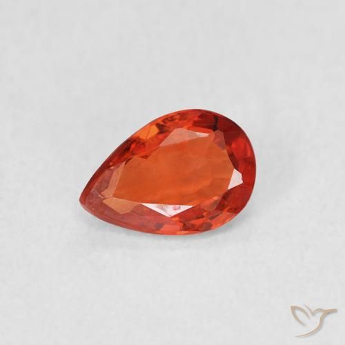 0.46ct Natural vermelho médio Safira, Formato de pêra, VVS-VS
