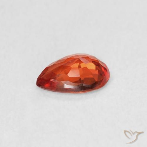 Safira vermelho médio Natural 0.46ct, Formato de pêra, VVS-VS