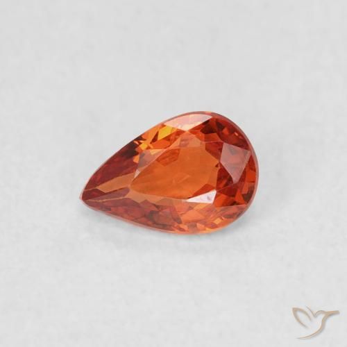 0.39ct Natural laranja avermelhado Safira, Formato de pêra, VVS-VS