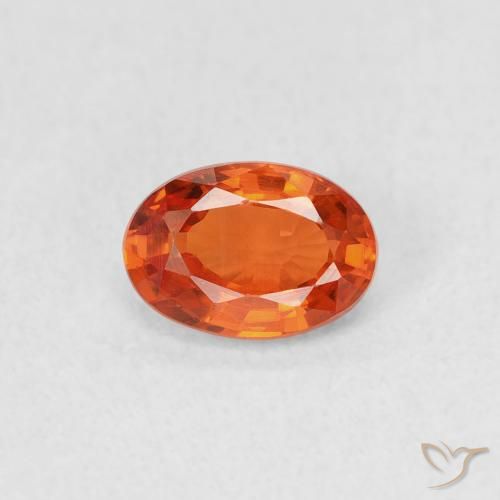 0.69ct Natural laranja avermelhado Safira, oval, VS
