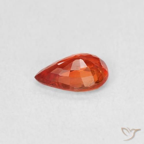 Safira laranja quente Natural 0.47ct, Formato de pêra, VVS-VS