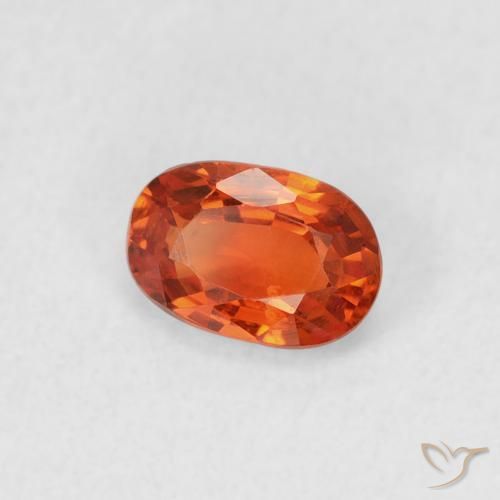 Safira Laranja Médio Natural 0.62ct, oval, VVS-VS