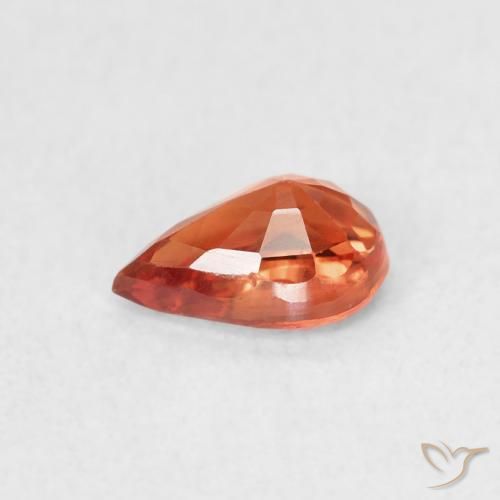 Safira vermelho intenso Natural 0.51ct, Formato de pêra, VVS-VS