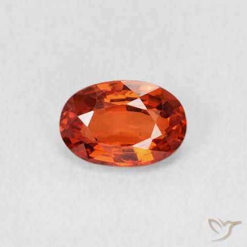 0.68ct Natural laranja avermelhado Safira, oval, VVS-VS