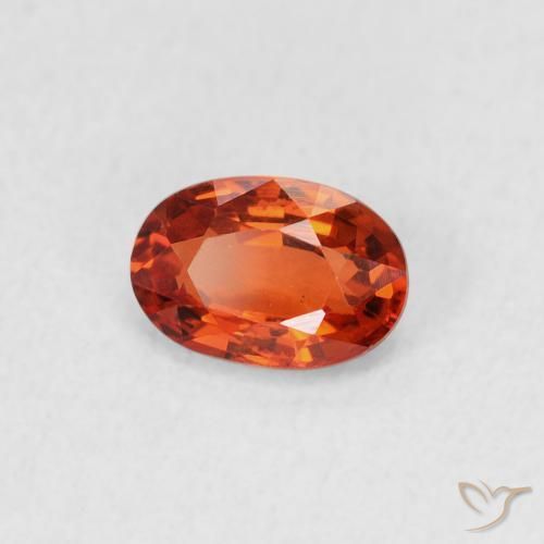 Safira laranja avermelhado Natural 0.68ct, oval, VVS-VS