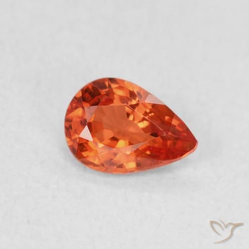 0.47ct Natural vermelho intenso Safira, Formato de pêra, VVS-VS
