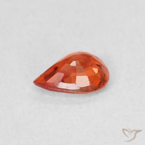 Safira vermelho intenso Natural 0.47ct, Formato de pêra, VVS-VS