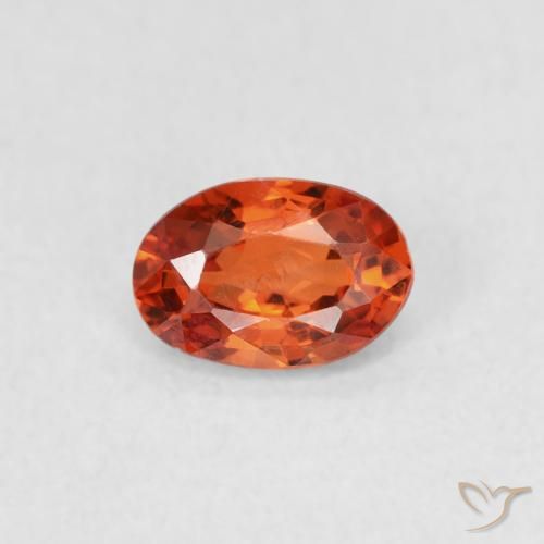 0.58ct Natural laranja avermelhado Safira, oval, VVS