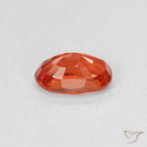 Safira laranja avermelhado Natural 0.65ct, oval, VVS
