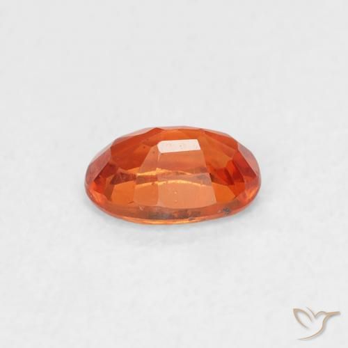 Safira laranja avermelhado Natural 0.59ct, oval, VS