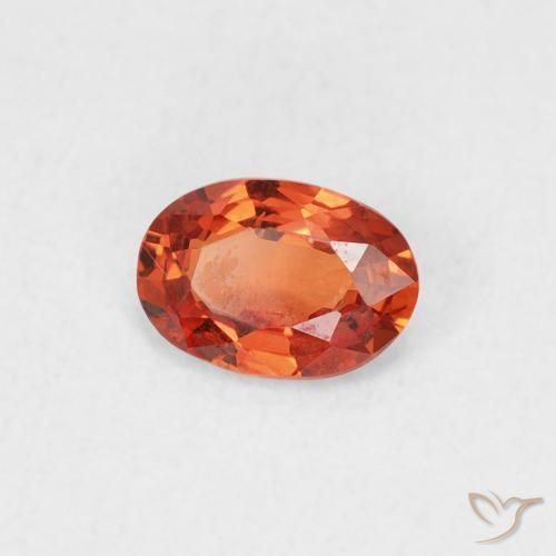 Safira laranja avermelhado Natural 0.49ct, oval, VVS-VS