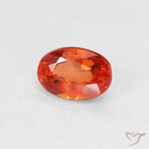 Safira Laranja brilhante Natural 0.73ct, oval, VVS-VS