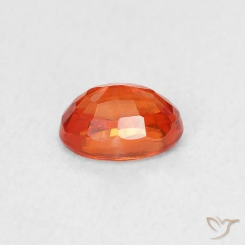 Safira Laranja brilhante Natural 0.73ct, oval, VVS-VS