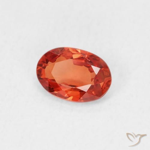Safira Laranja Médio Natural 0.51ct, oval, VVS-VS